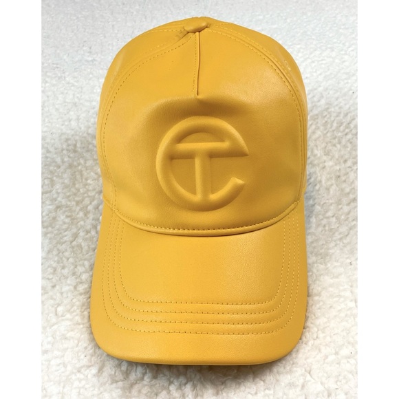 TELFAR • Yellow Logo Embossed Faux Leather Hat - Picture 6 of 15